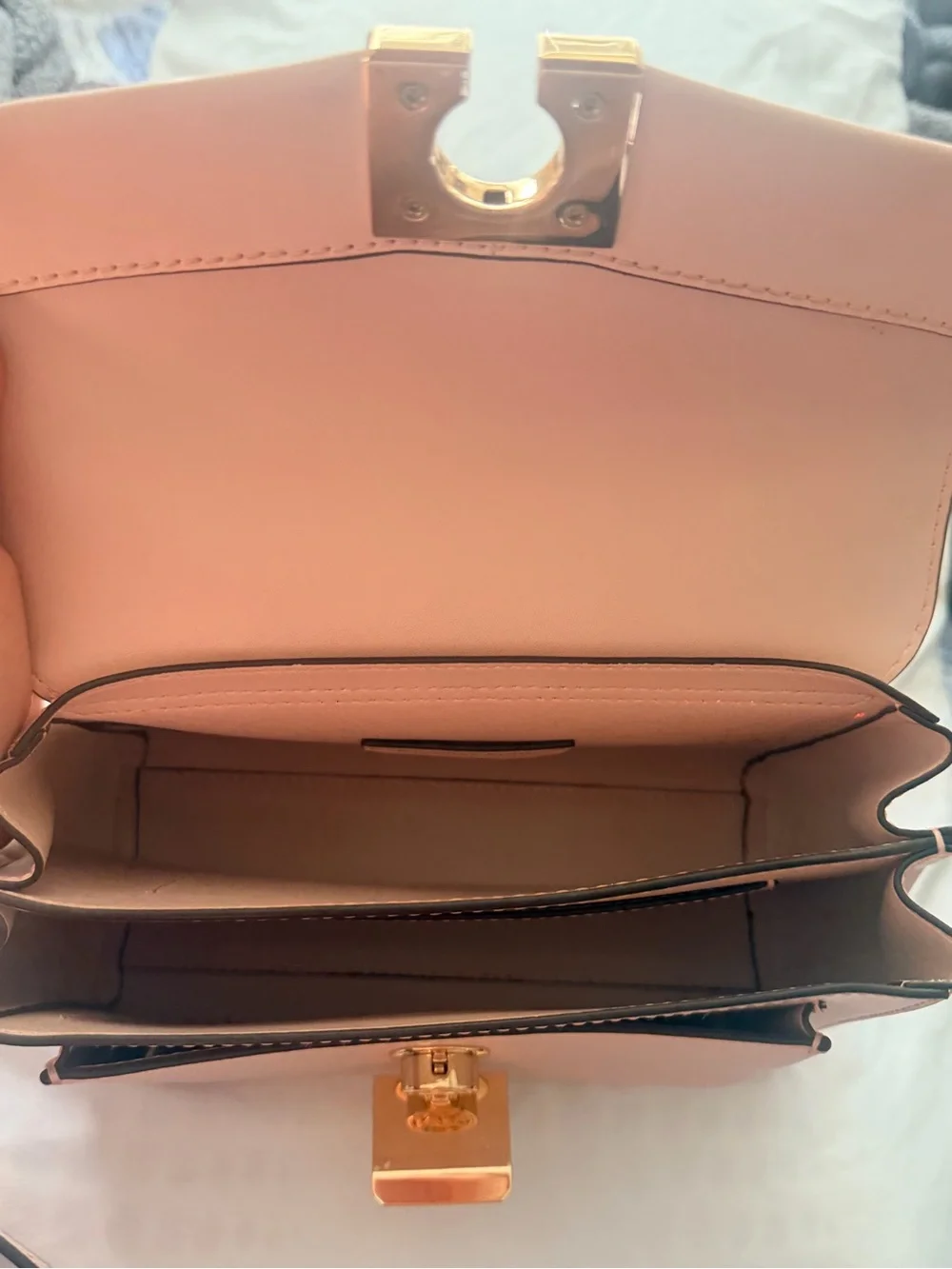 Michael Kors Pale Pink Leather Crossbody with Gold Hardware